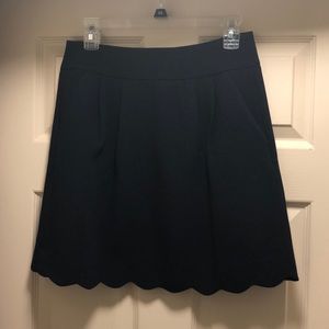 Loft Scalloped Skirt- Navy